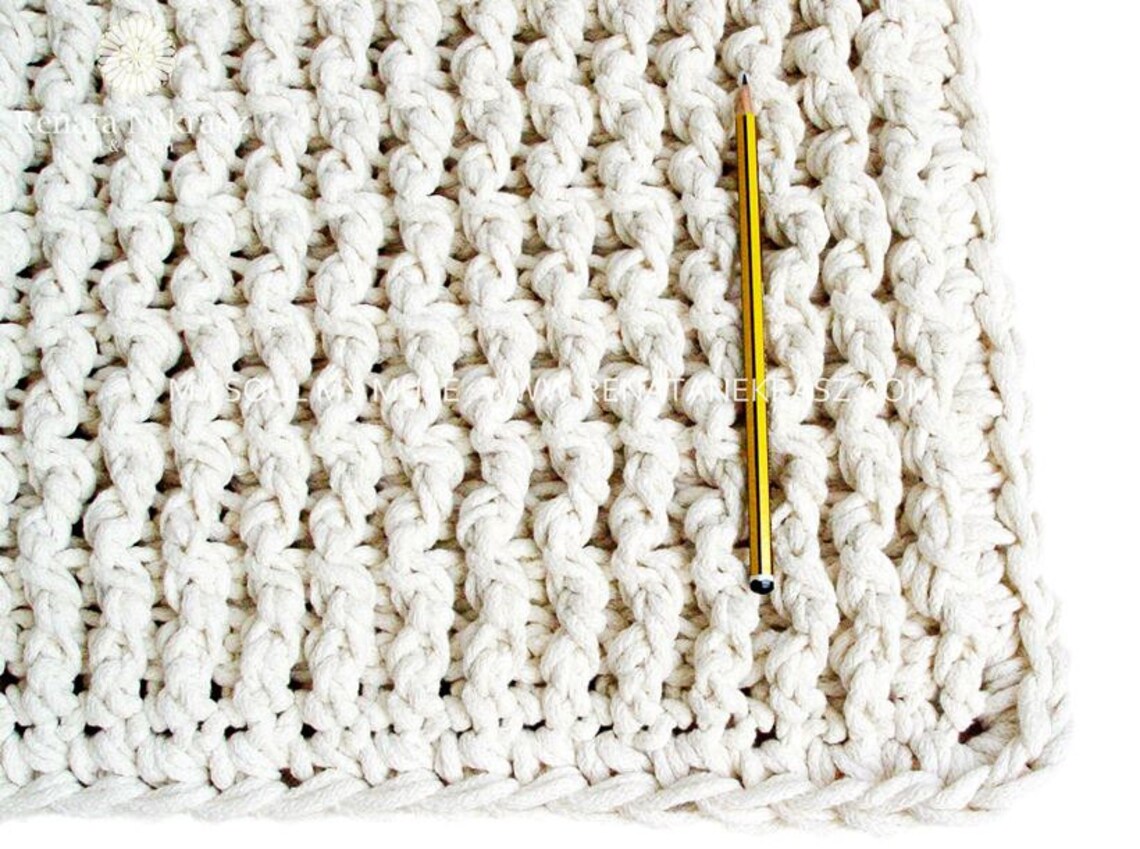 Ecri, Cotton Cord, Rectangular Rug, Crochet Rug, Crochet Carpet ...
