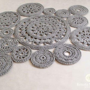 Handmade Crochet Chunky Rug, Beige, Scandinavian Design, Natural Home Decor, Rugs For The Living Room, Bedroom, Hall, Wall decoration