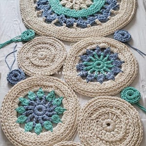 Large colorful carpet, Handmade Crochet Chunky Rug,  Design, Natural Home Decor, Rugs For The Living Room, Bedroom, Hall, Wall decoration