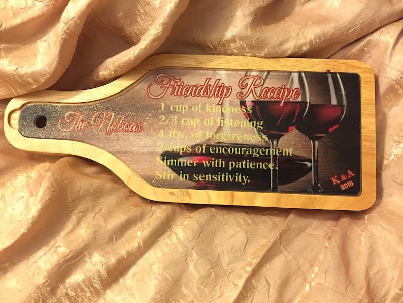 Wine Set With Glass Cutting Board Personalized Wine Set Etsy