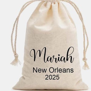 Personalized Cotton Bag, Drawstring Cotton Bag, Wedding Favor Bag, Custom Cotton Pouch, Party Favors Bag, Bachelorette Hangover Kit Bag