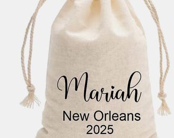 Personalized Cotton Bag, Drawstring Cotton Bag, Wedding Favor Bag, Custom Cotton Pouch, Party Favors Bag, Bachelorette Hangover Kit Bag