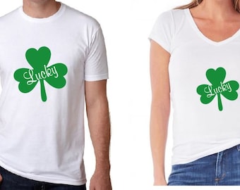Lucky T-Shirt - White T-shirt for Men, Lucky T-shirt for women, White T-Shirts