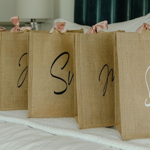 Bridesmaid Bags, Bachelorette Gifts, Brikdesmaid Gifts, Tote Gift Bags, Personalized Bags, Jute Bag, Bride Bags, Wedding Favors