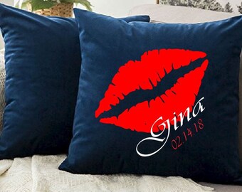 Cover Pillow, Kiss Love Pillow Cover only 18" x 18",  Christmas Gift, Gifts for Her, Decorative Pillows, Personalized Cover Pillow