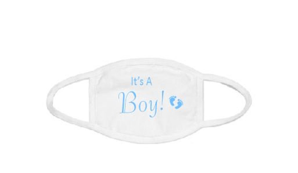 Face Mask It's a Boy It's a Girl White Face Mask Etsy