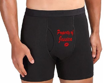 Property of - Personalized Boxer Briefs, Christmas Gifts. Gifts for Him