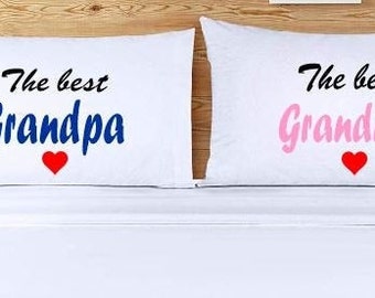 Grandparent Pillowcases, Grandma & Grandpa Gifts, Standard Queen Size