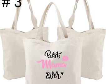 Personalized "Best Mom Ever" Canvas Tote Bag, Mother's Day Gift