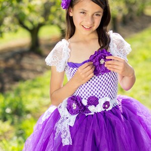 First Birthday Cake smash dress pink, white, purple, turquoise, Baby Tutu dress, Princess Fairy peagant Dress, Flower girl dress image 8