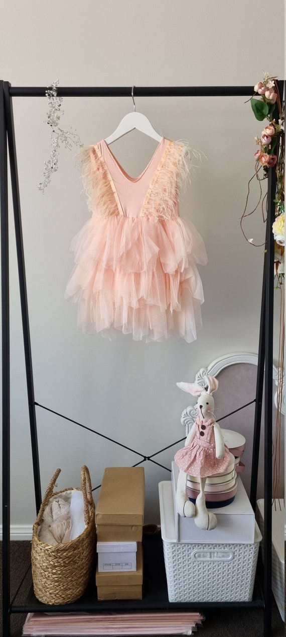 Bellissimo abito da ragazza fiore rosa albicocca con | Etsy Italia