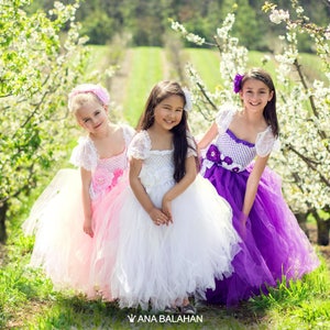 First Birthday Cake smash dress pink, white, purple, turquoise, Baby Tutu dress, Princess Fairy peagant Dress, Flower girl dress image 2