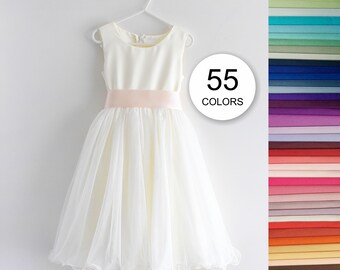 girls simple white dress