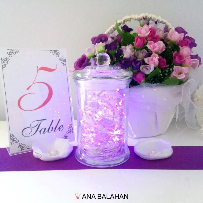 LED fairy lights Centerpiece Wedding table centerpiece Etsy