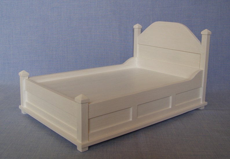 1:6 scale Double Bed for 12 inch doll modern furniture image 1