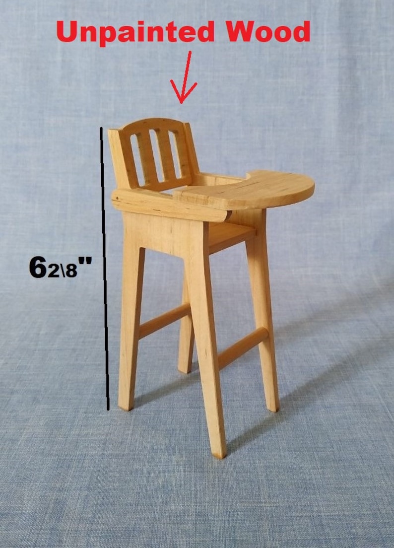 Wooden Doll High Chair 16 scale / Barbie doll furniture Etsy