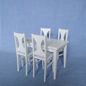 Table and chairs for 12 inch / 1:6 scale miniature furniture