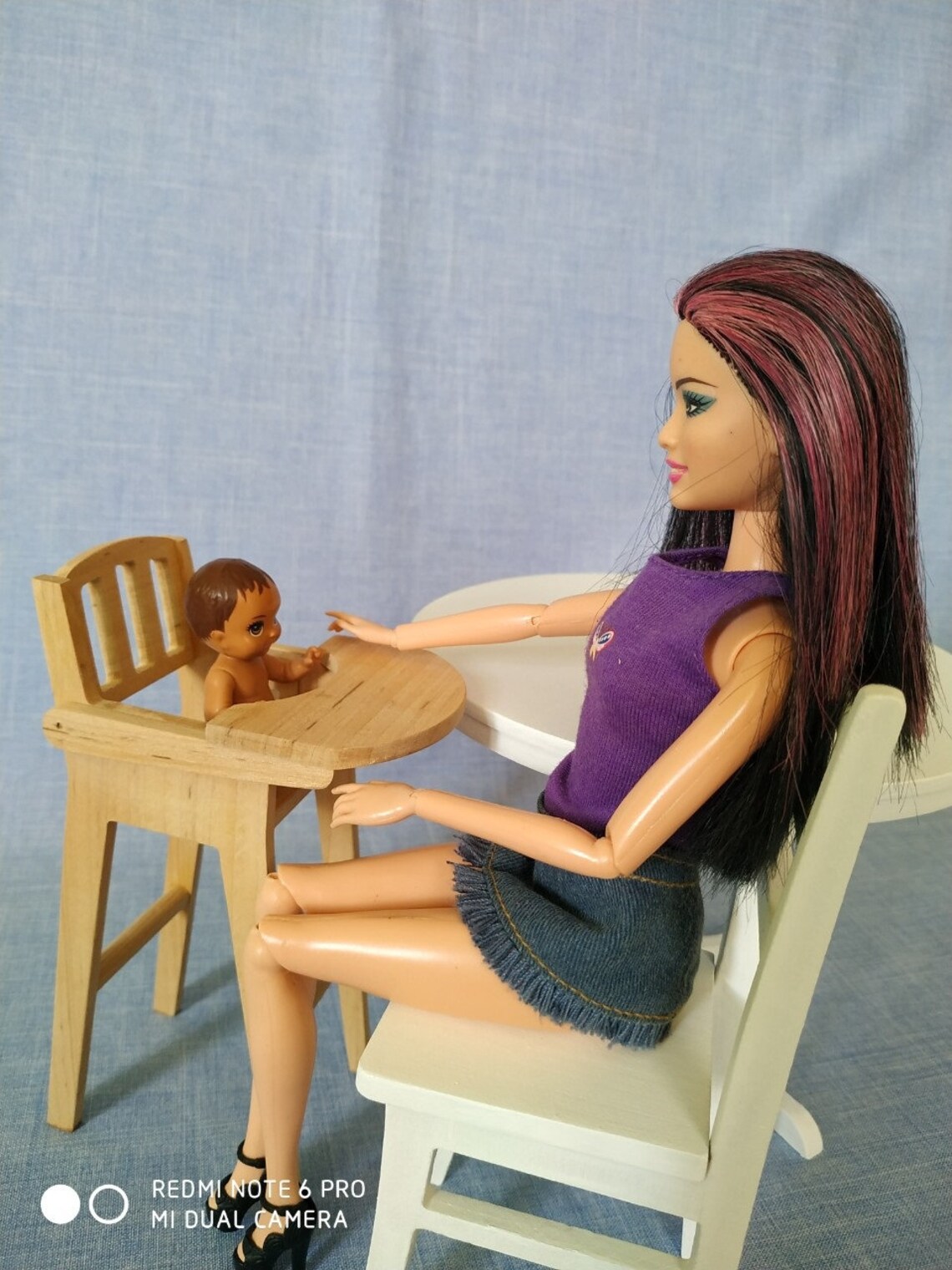 Wooden Doll High Chair 16 scale / Barbie doll furniture Etsy