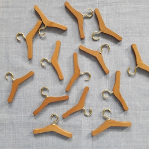 Set of Hangers Handmade wood Miniature for 12 Inch doll clothes/ 1:6 scale image 2