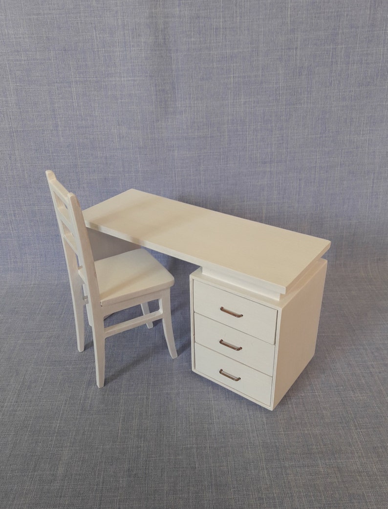 1:6 scale Desk and chair for 12 inch doll / dollhouse furniture image 3