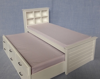 1:6 scale Single Pull out  Bed with Storage Drawers for 12 inch doll playscale furniture