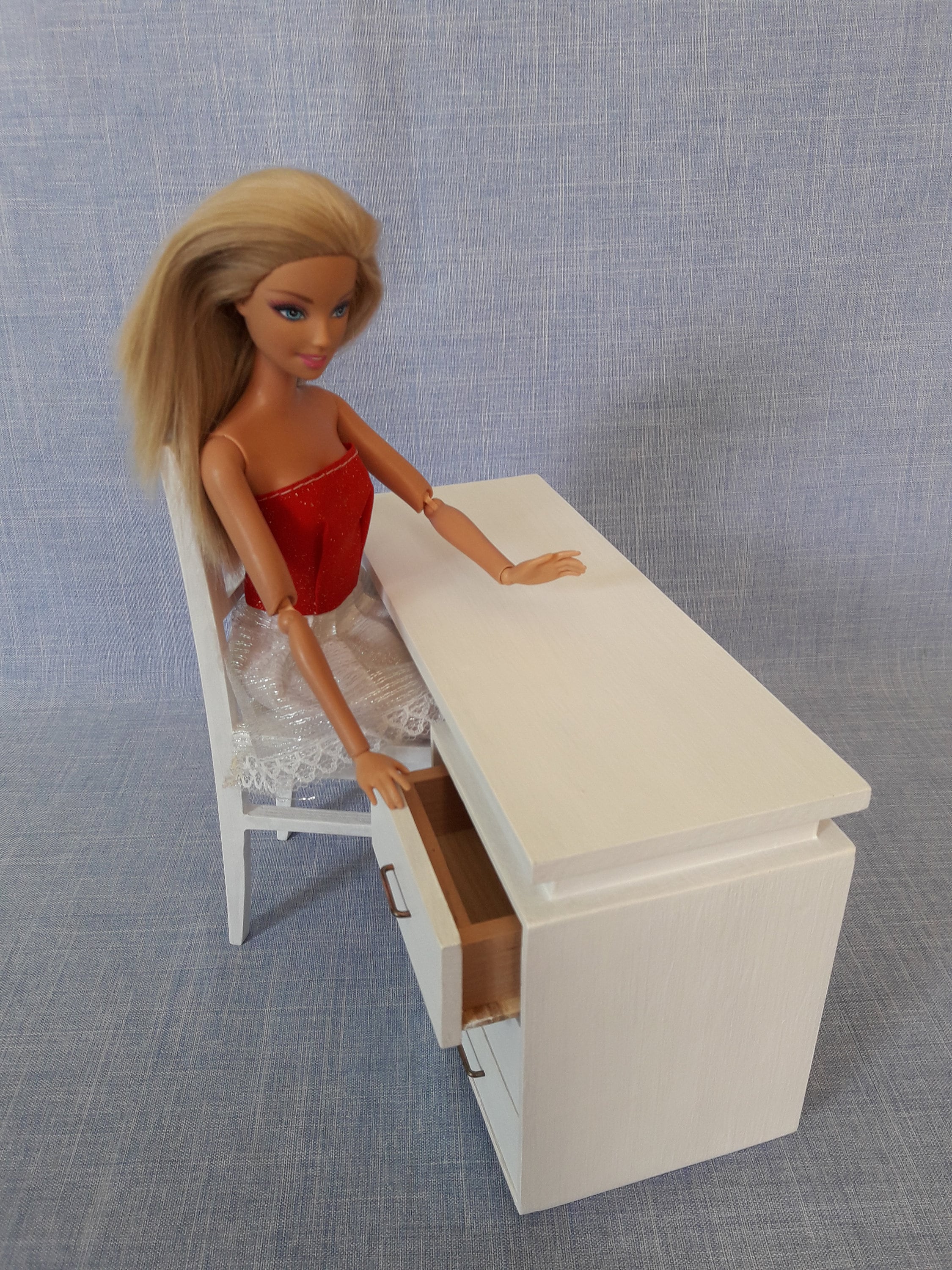 16 Scale Desk and Chair for 12 Inch Doll / Dollhouse Etsy