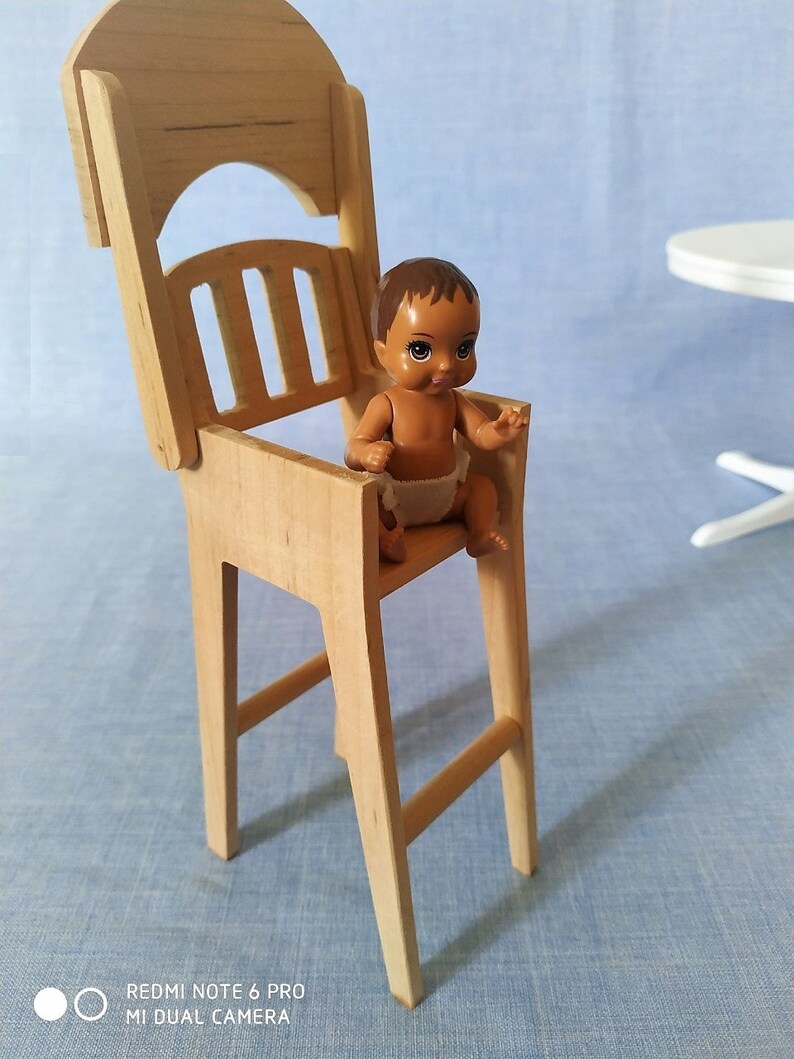 Wooden Doll High Chair 16 scale / Barbie doll furniture Etsy