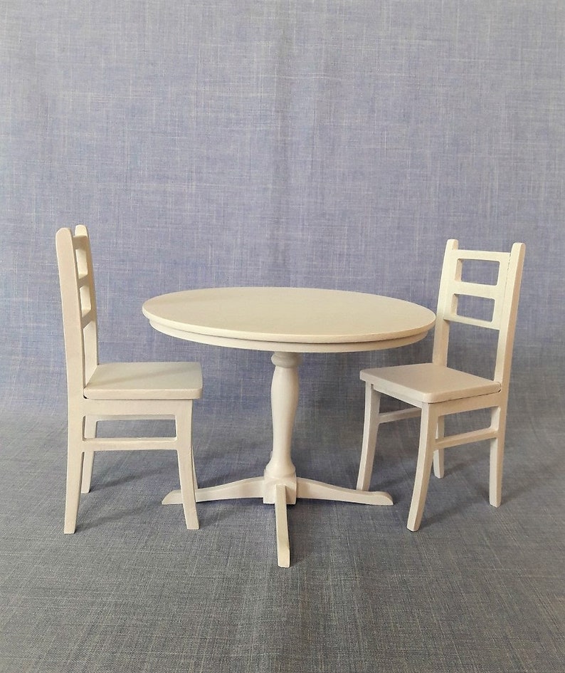 Round Kitchen Dining Table And Chairs For 12 Inch Barbie Doll Furniture