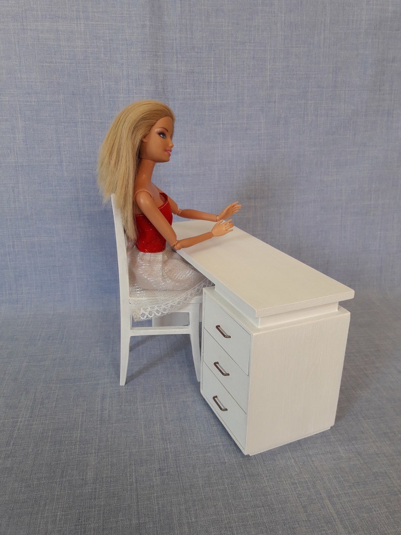 1:6 scale Desk and chair for 12 inch doll / dollhouse furniture image 4