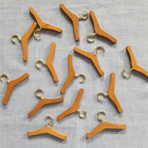 Set of Hangers Handmade wood Miniature for 12 Inch doll clothes/ 1:6 scale image 1