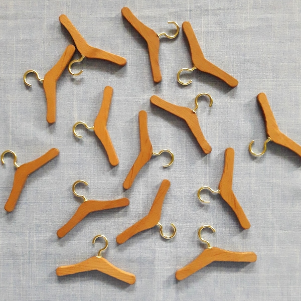 Set of Hangers Handmade wood Miniature for 12 Inch doll clothes/ 1:6 scale