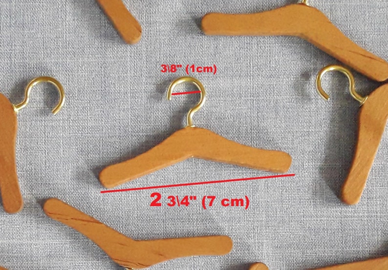 Set of Hangers Handmade wood Miniature for 12 Inch doll clothes/ 1:6 scale image 3