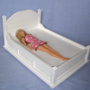 1:6 scale Double Bed for 12 inch doll modern furniture image 3