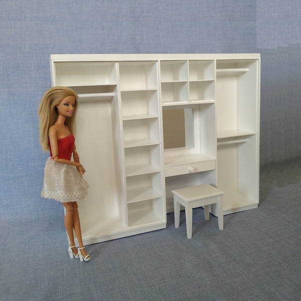 Armoire à échelle 1:6 avec coiffeuse pour meubles de figurines d'action de 12 pouces