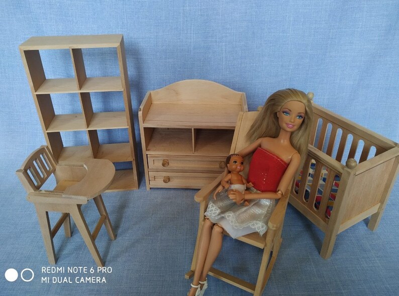 Wooden Rocking Chair 16 scale / Barbie doll furniture Etsy