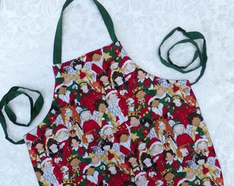 SMALL "Kids at Christmas" Print Reversible Child's Apron / Delantal
