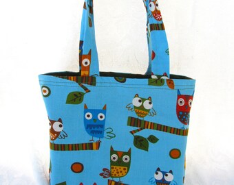 Owl Print Kid's Tiny Tote Bag