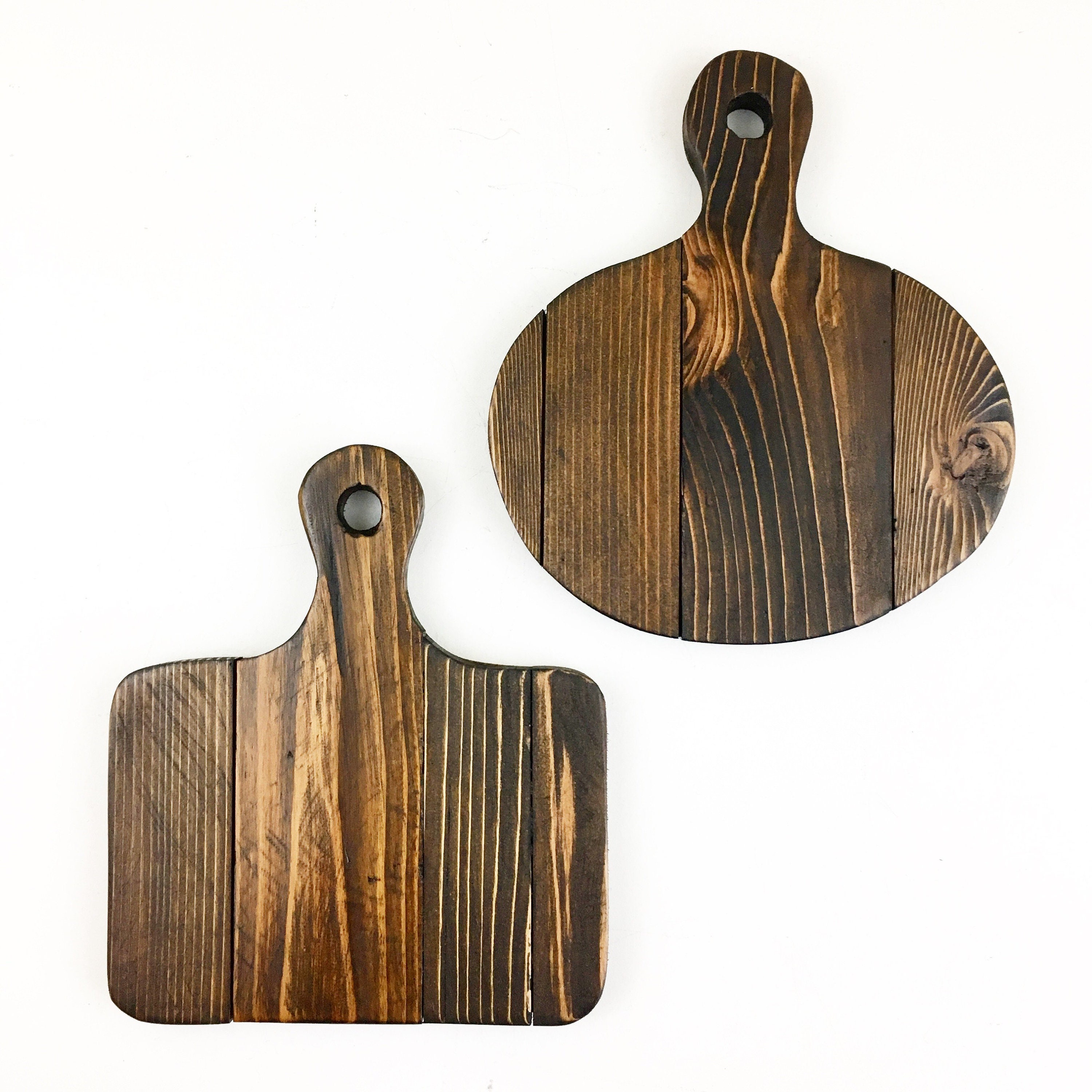 Conjunto de 2 tablas de corte rústicas decorativas de madera Etsy