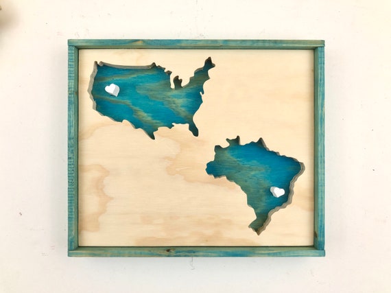 Brazil To Usa Map Usa And Brazil Map Cutouts Choose Any 2 Maps With | Etsy Uk