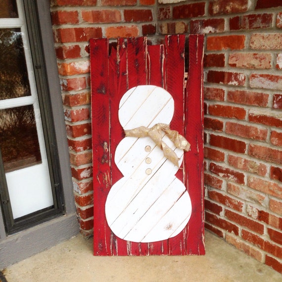 Rustic Snowman Decor from Reclaimed Wood Scarf NOT Included | Etsy
