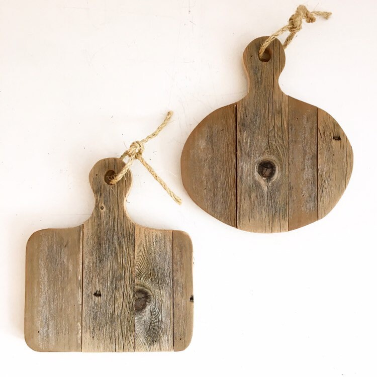 Conjunto de 2 tablas de corte rústicas decorativas de madera Etsy