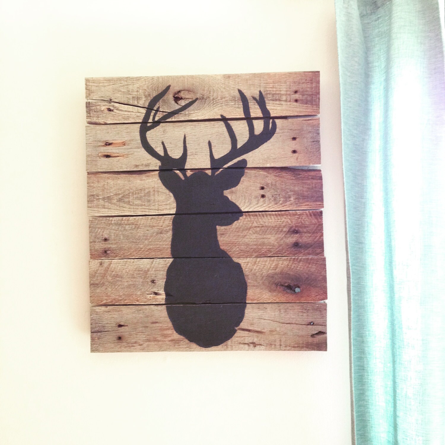 Deer Silhouette Sign from Reclaimed Wood Etsy