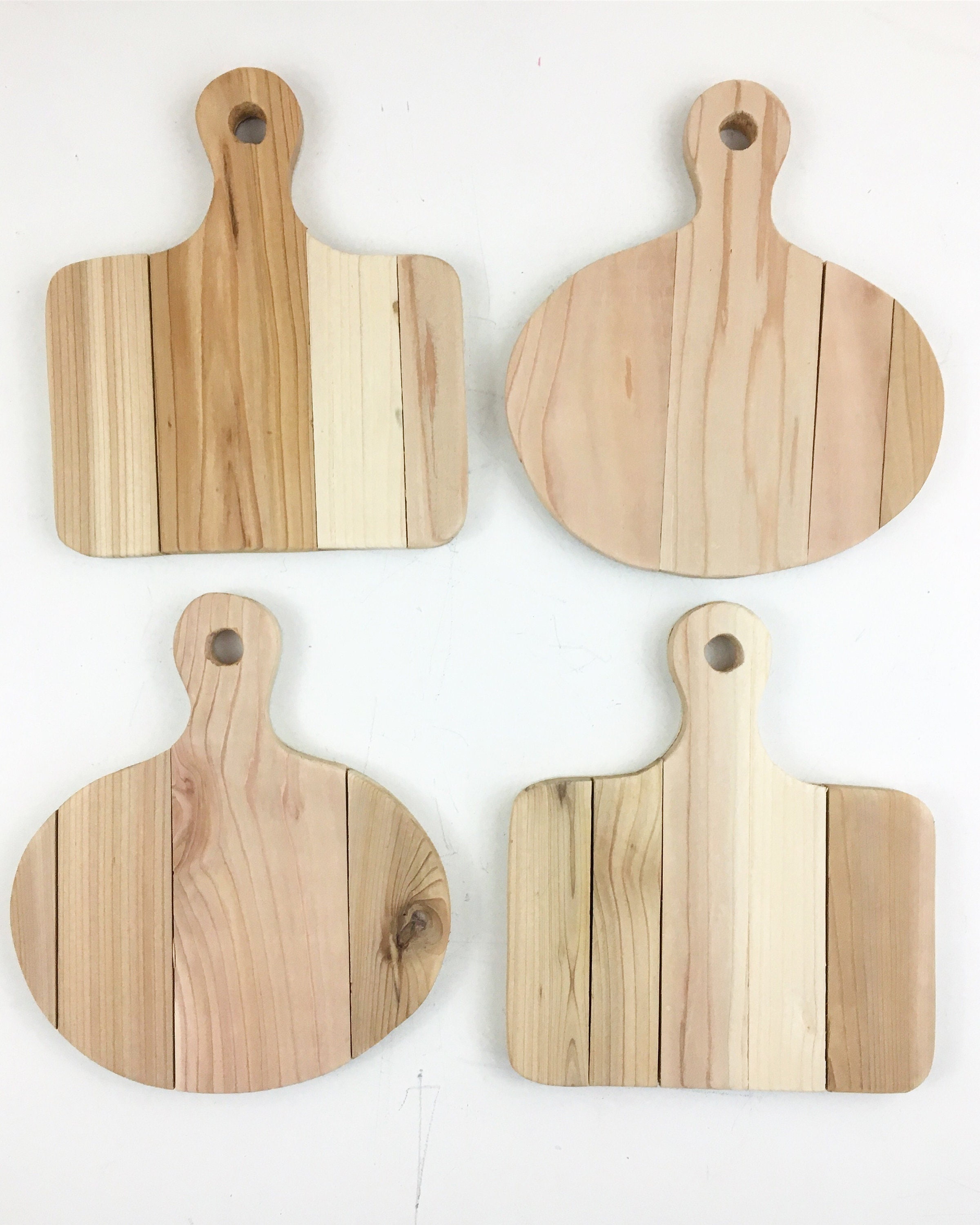 Conjunto de 2 tablas de corte rústicas decorativas de madera Etsy
