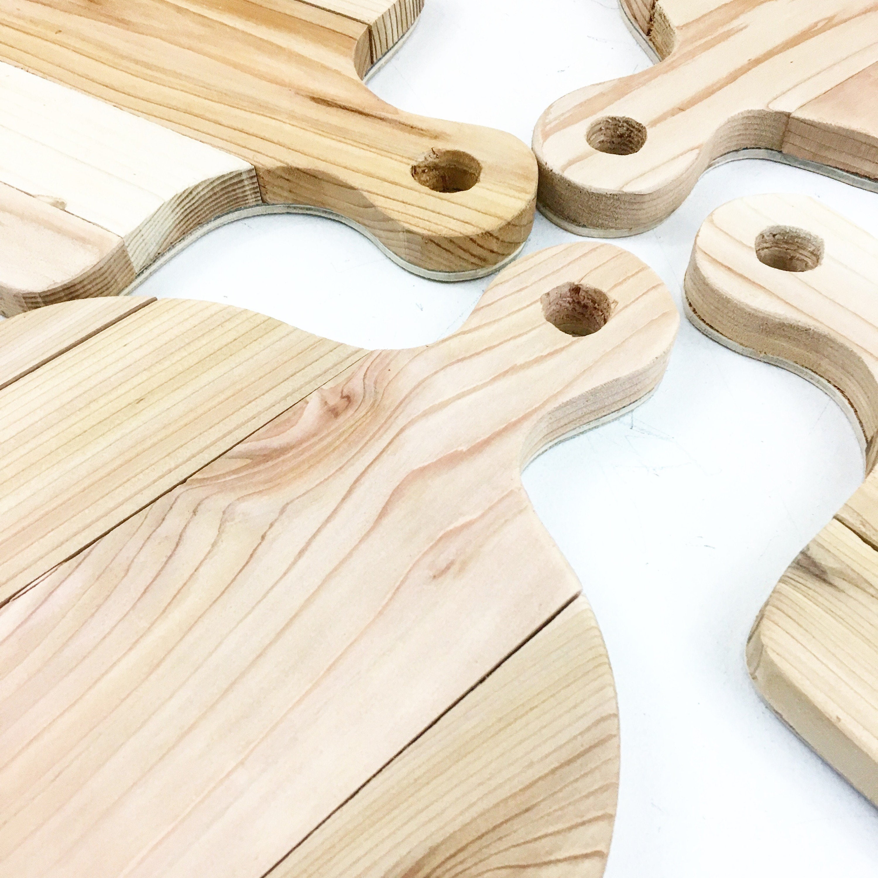 Conjunto de 2 tablas de corte rústicas decorativas de madera Etsy