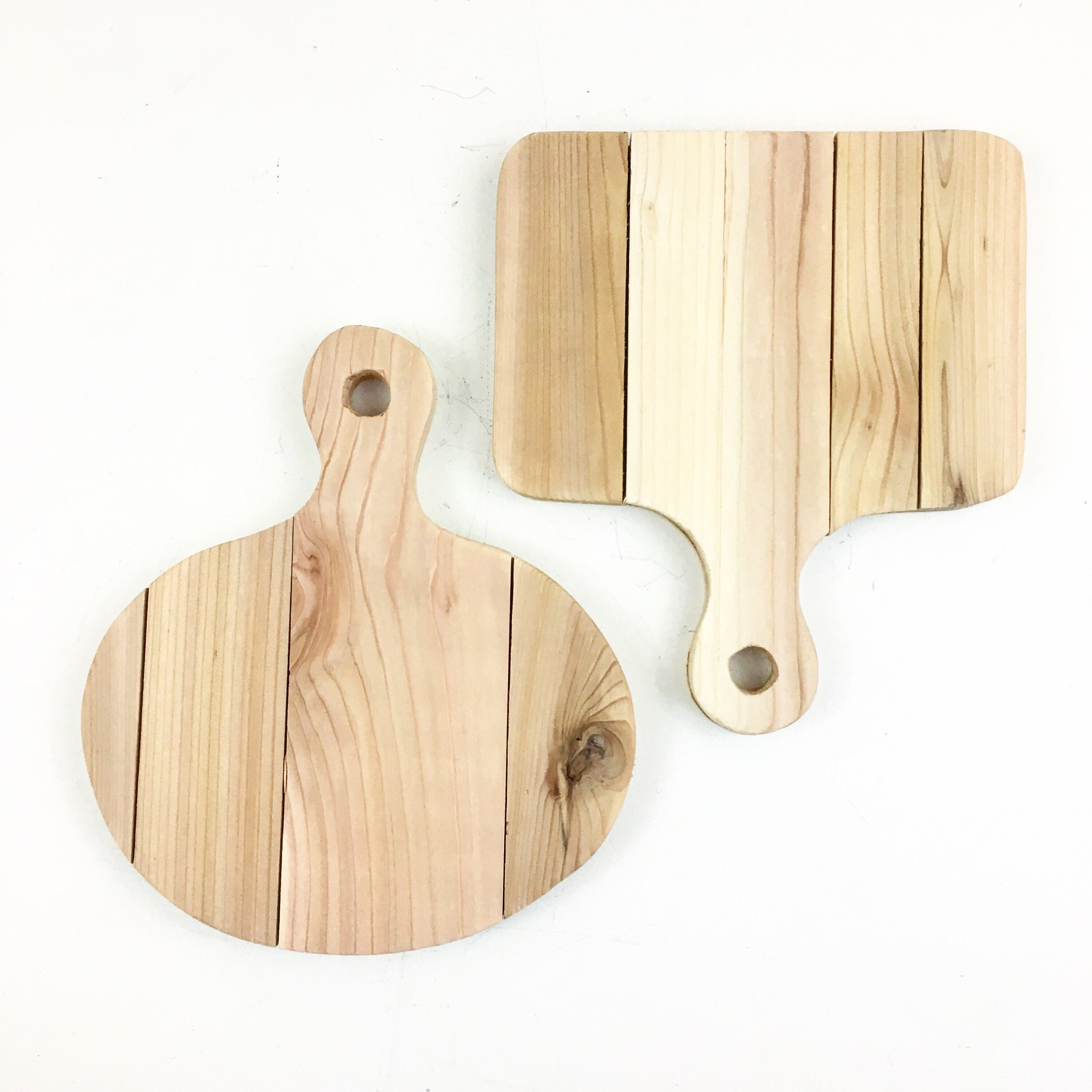 Conjunto de 2 tablas de corte rústicas decorativas de madera Etsy