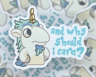 Grumpy Unicorn Puppet Sticker/Decal