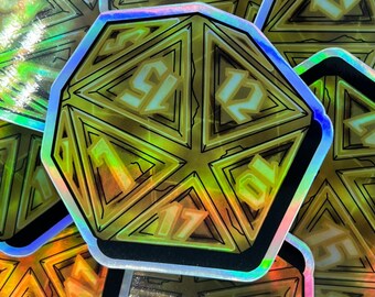 D20 Holo Lucky Dice Sticker/Decal