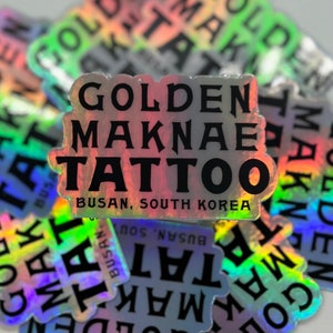 BTS Jungkook Golden Maknae Tattoo Holographic Sticker