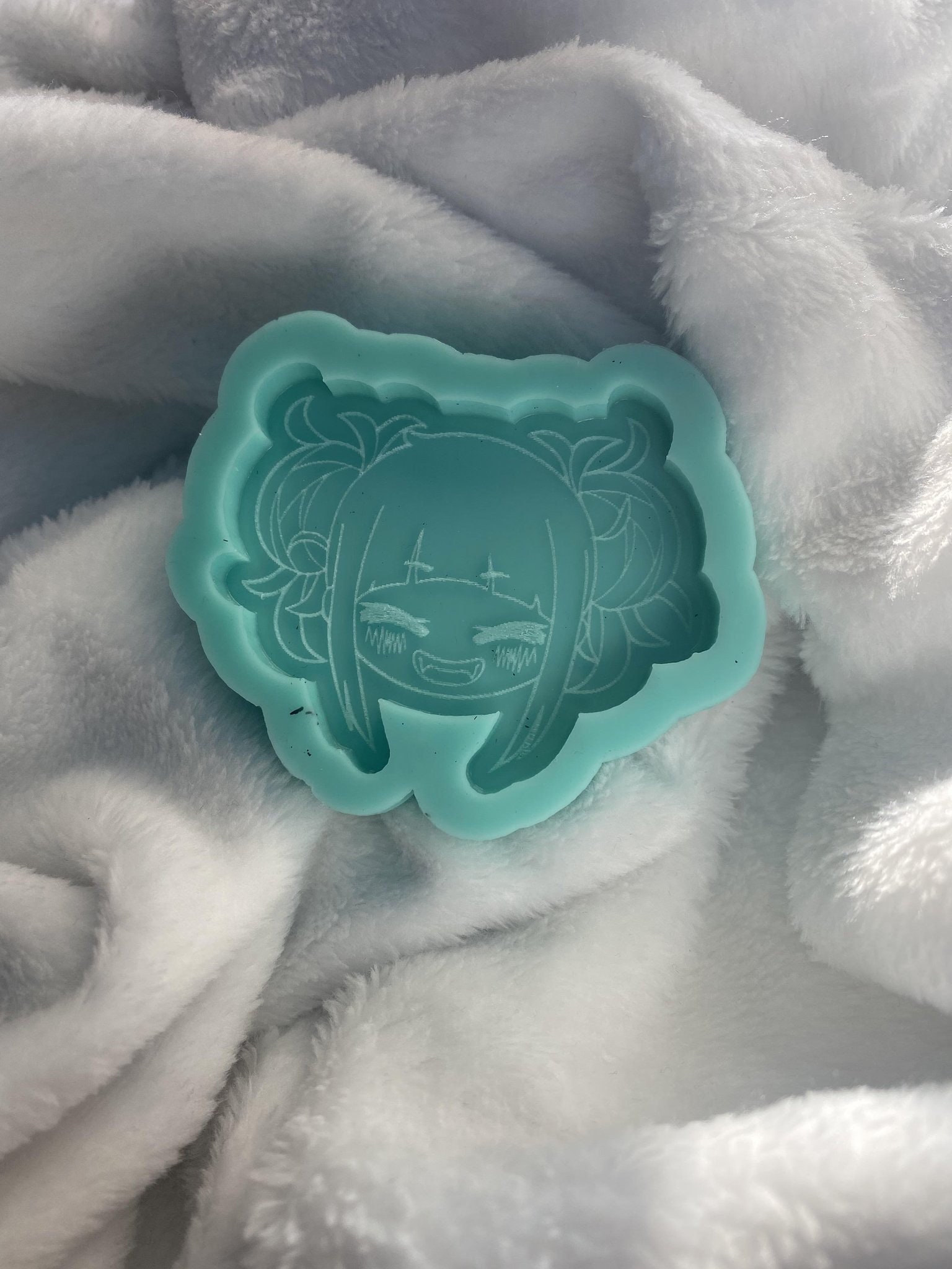 Kawaii Doll Head with Mouth Silicone Mould  Anime Chibi Face Mold  E   MiniatureSweet  Kawaii Resin Crafts  Decoden Cabochons Supplies  Jewelry  Making