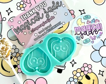 Heart Nipple Body Earrings Silicone Mold, Epoxy Resin Jewelry